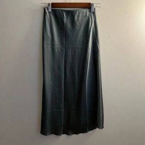 Abercrombie Satin Midi Skirt Sage Small NWT